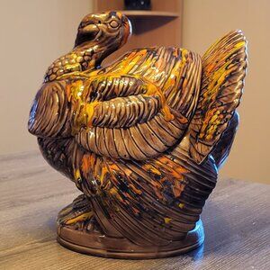 Vintage Hand Painted Cookie jar Thanksgiving Turkey